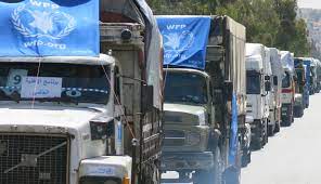 کامیون های کمک رسانی برنامه جهانی غذا